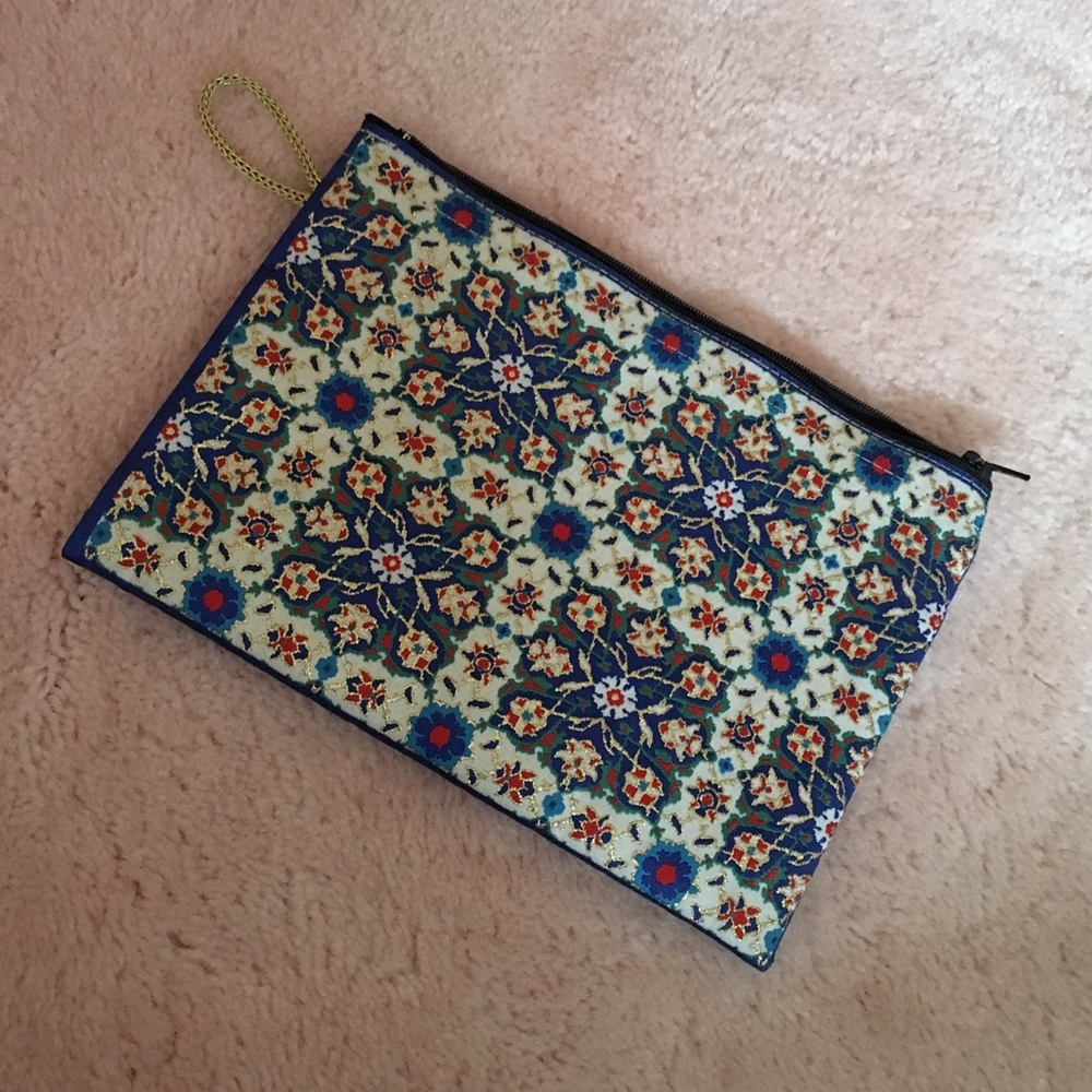 Floral makeup bag